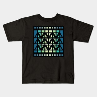 “Dimensional Levels” - V.3 Blue/Green - (Geometric Art) (Dimensions) - Doc Labs Kids T-Shirt